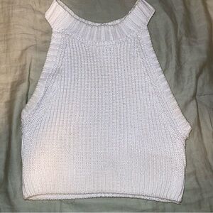 SHOW ME YOUR MUMU COLBY CROP SWEATER TANK TOP IN MARSHMALLOW KNIT MOCK NECK